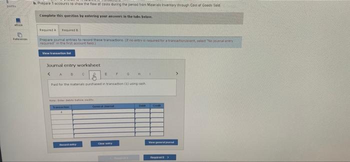 purchased in transaction (in cash 5. Returned $2.180 of the material issued