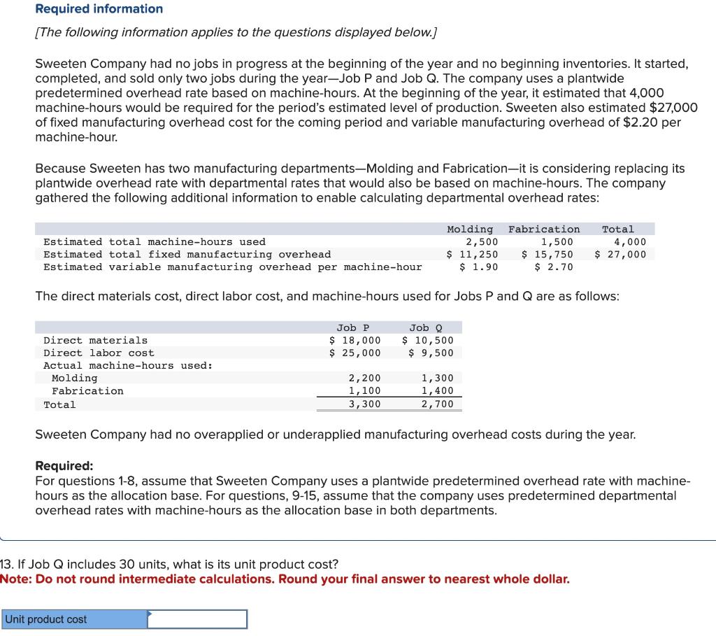 Ch. 3 - These are part of one same problem. Required information