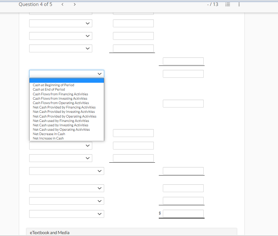 Receivable \\ Decrease in Income Taxes Payable \\ Decrease in Inventory \\