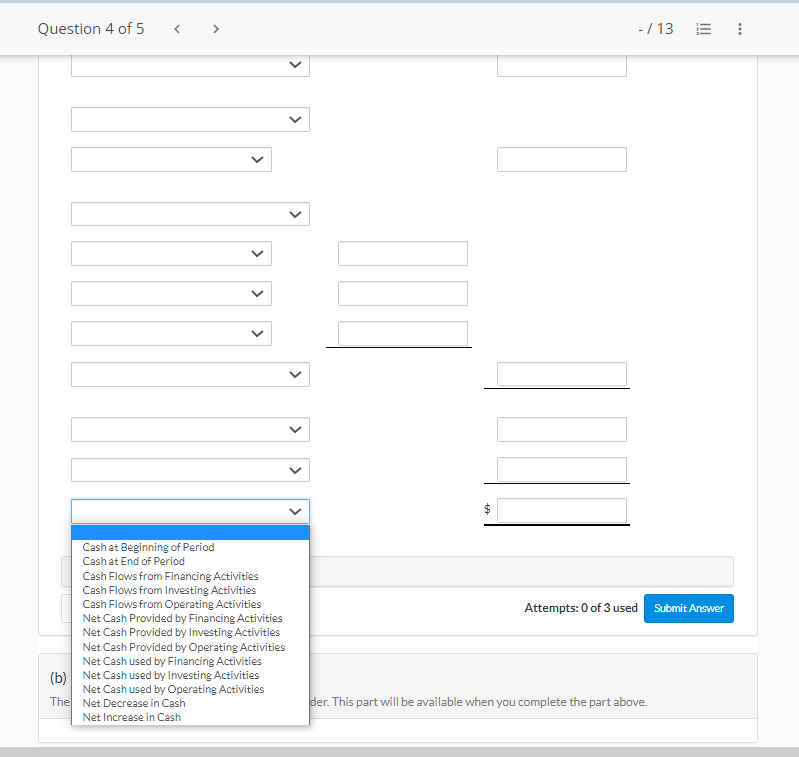 Accounts Receivable \\ Decrease in Income Taxes Payable \\ Decrease in Inventory