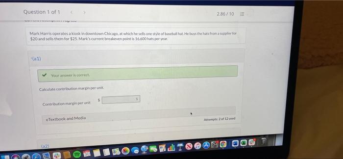 given this information how do I find b? Question 1 of 1