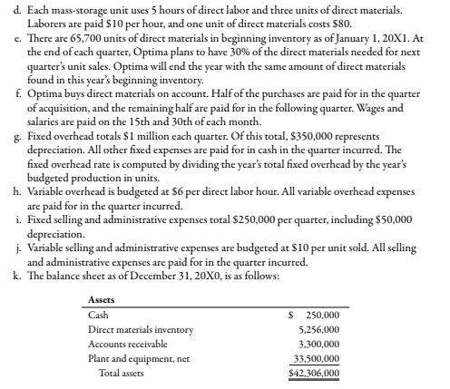 Review Optima Company is a high-technology organization that produces a mass-storage system.