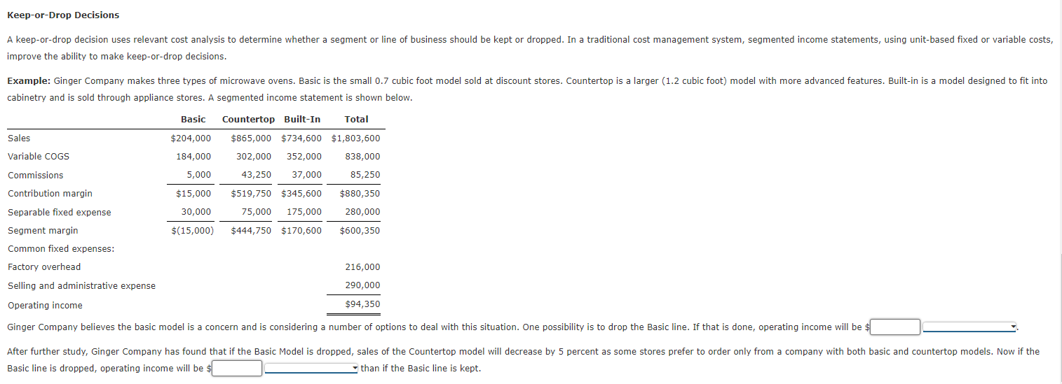 Answer choices for both are Higher or Lower Keep-or-Drop Decisions A