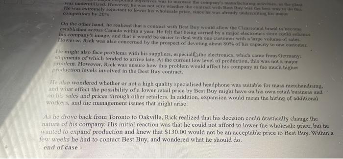 (1 point) Listen Read the case study and then follow the Marking