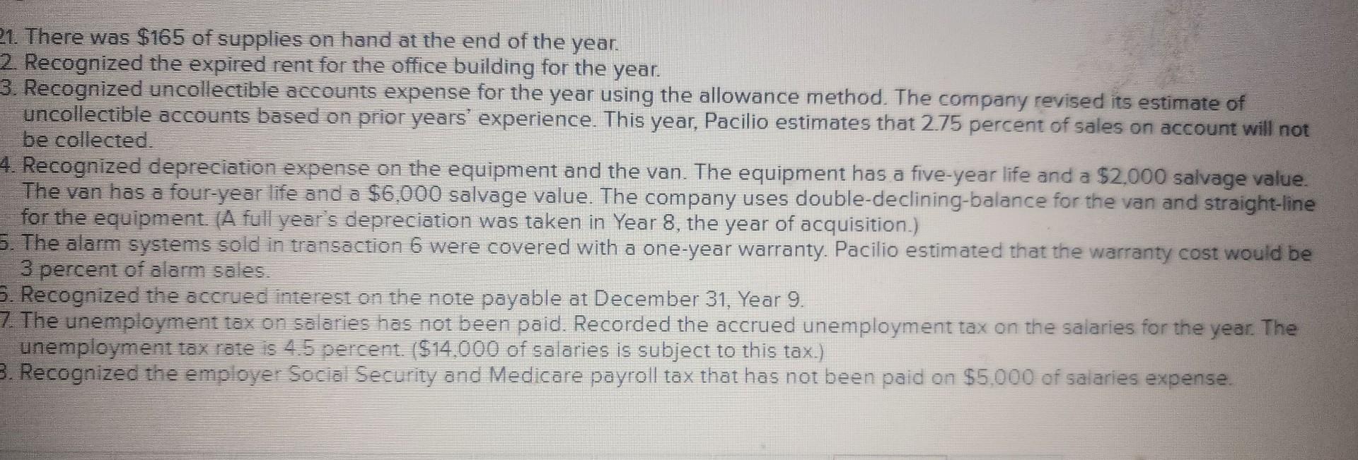 amount due from the credit card company. 11. Paid the sales tax