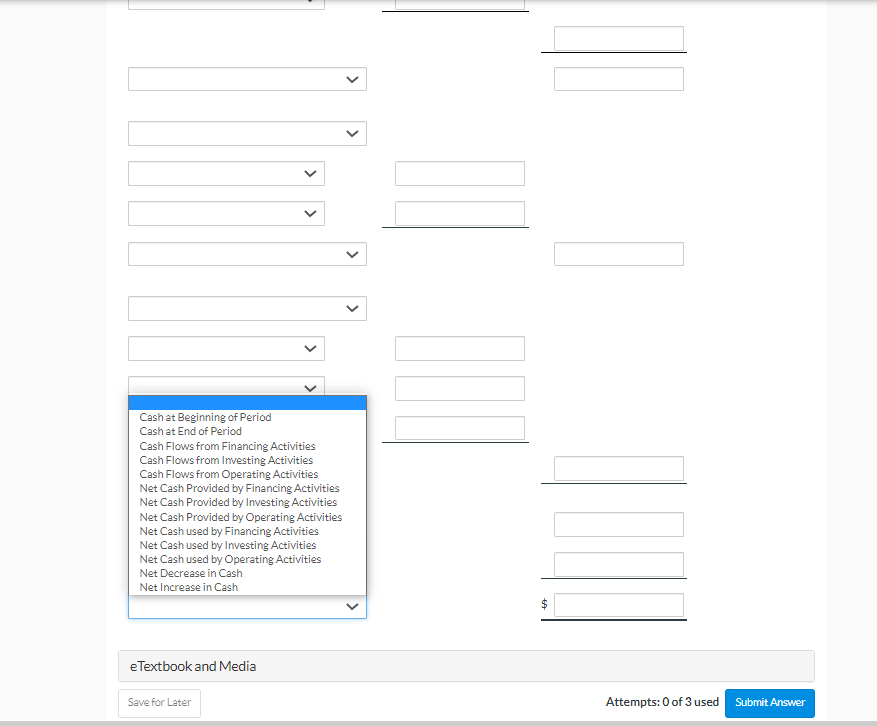 Accounts Payable \\ Increase in Accounts Receivable Inventory \\ Issuance of Common