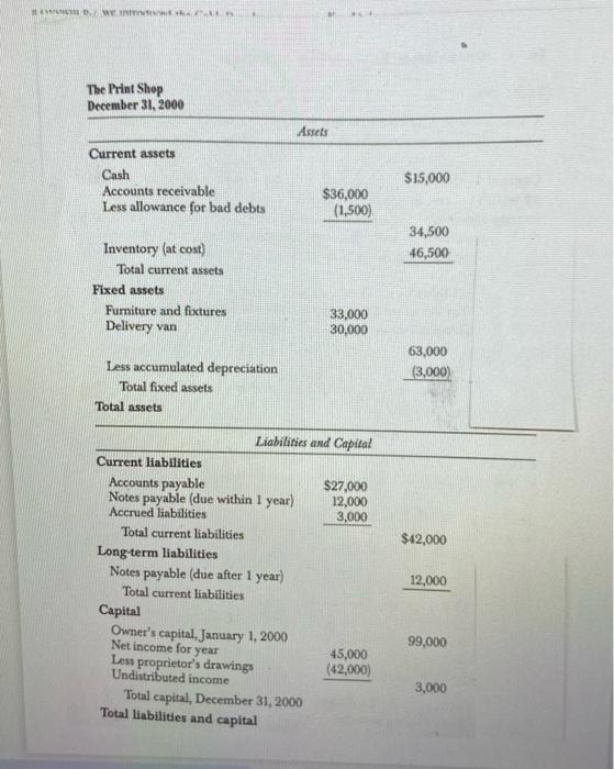 use the information from the income statement to answer question WEI The