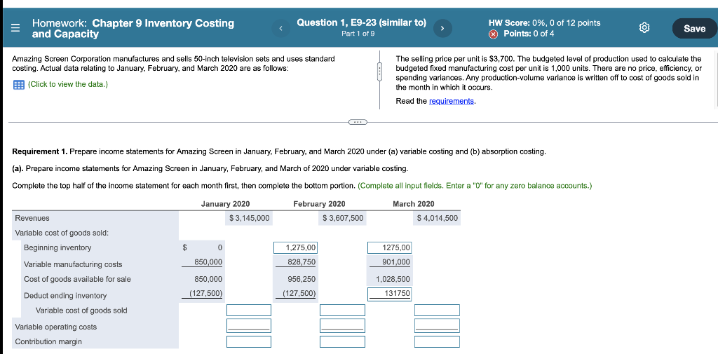 0 150 150 Production 1,000 975 1,060 Sales 850 975 1,085 Variable
