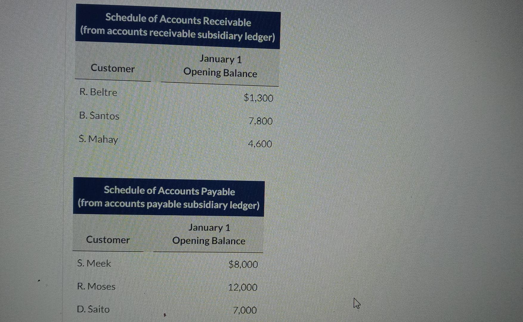 and both an accounts receivable and an accounts payable subsidiary ledger. Balances