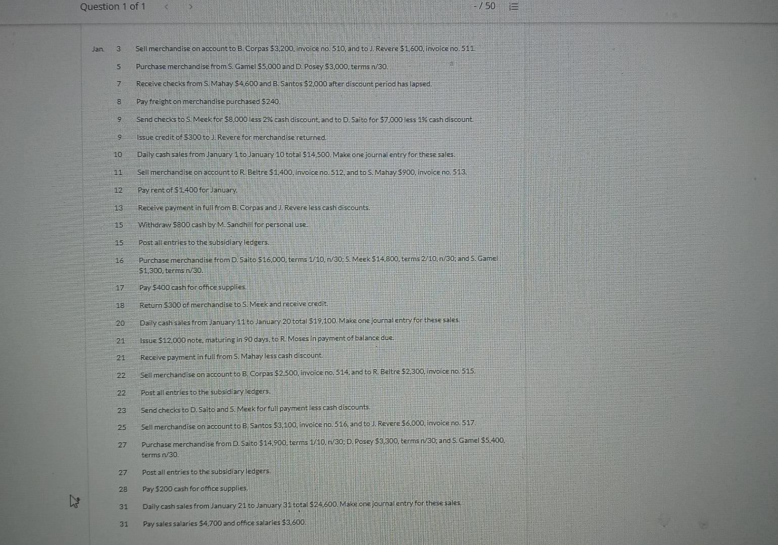 related to both the general ledger and the subsidiary ledgers for Sandhill