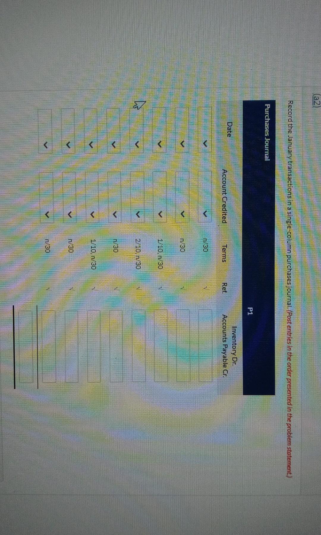 series of transactions for Sandhill Co. for the month of January. Credit