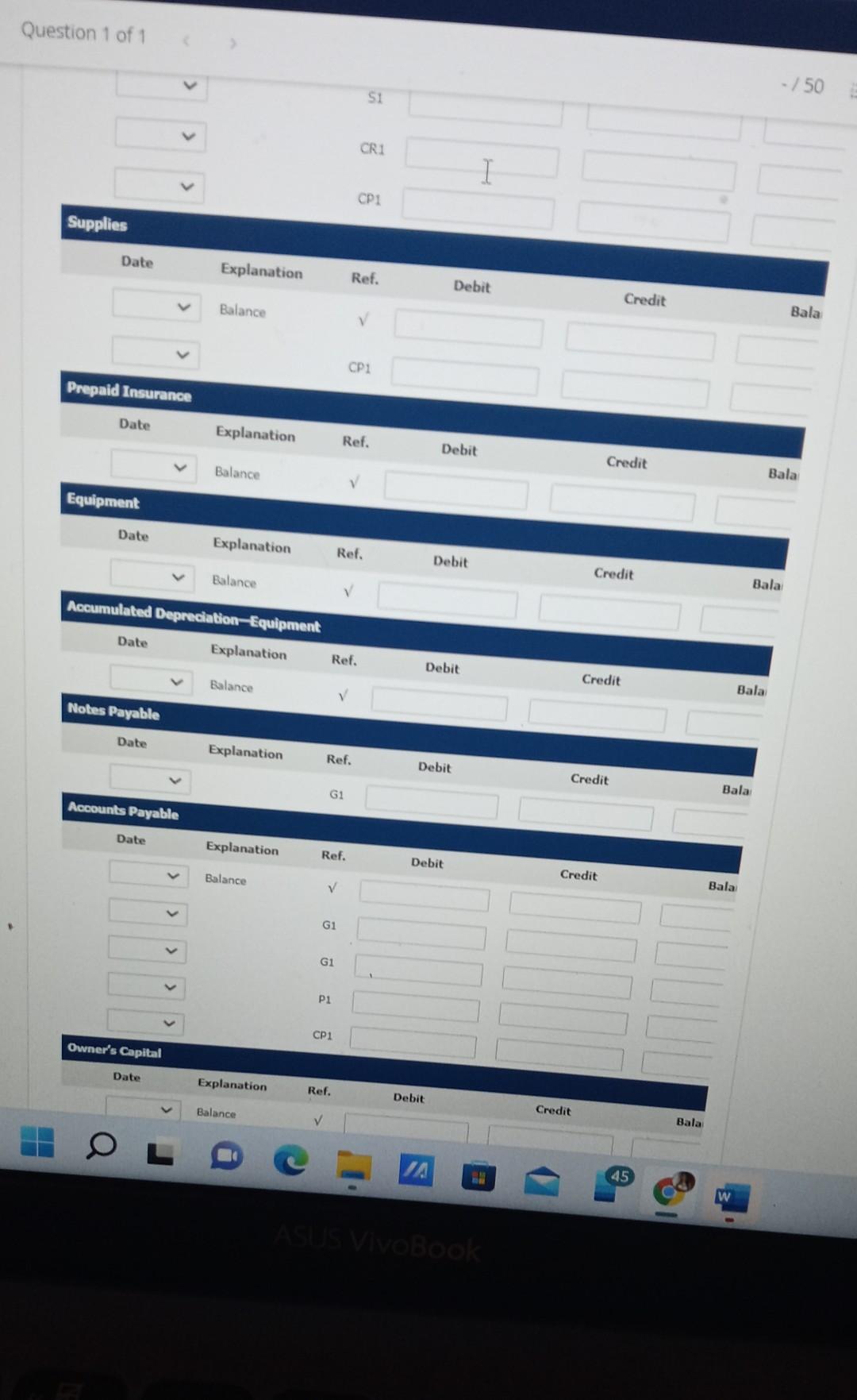 88.500 Owner's Capital Schedule of Accounts Receivable (from accounts receivable subsidiary ledger)