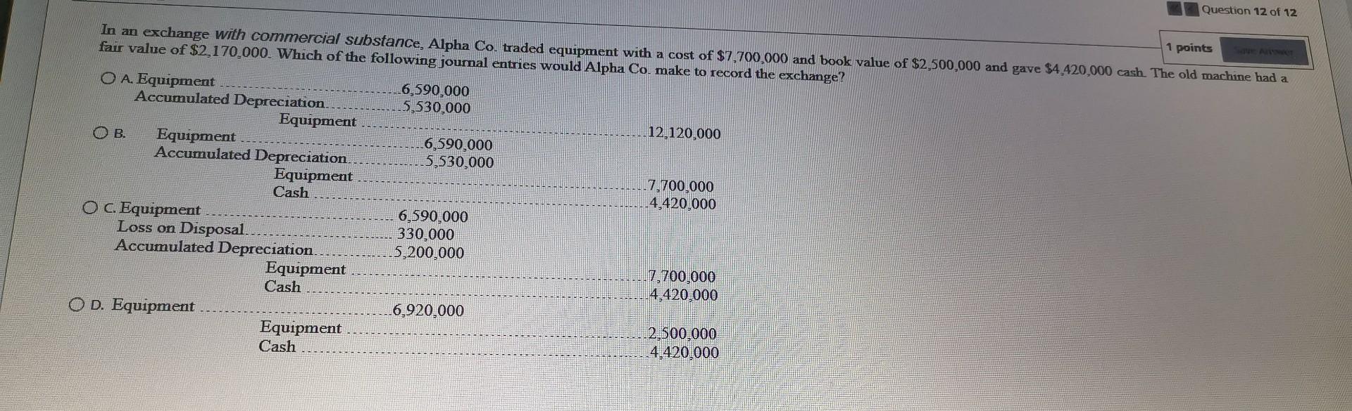 Plz answer quick question Question 12 of 12 1 points In