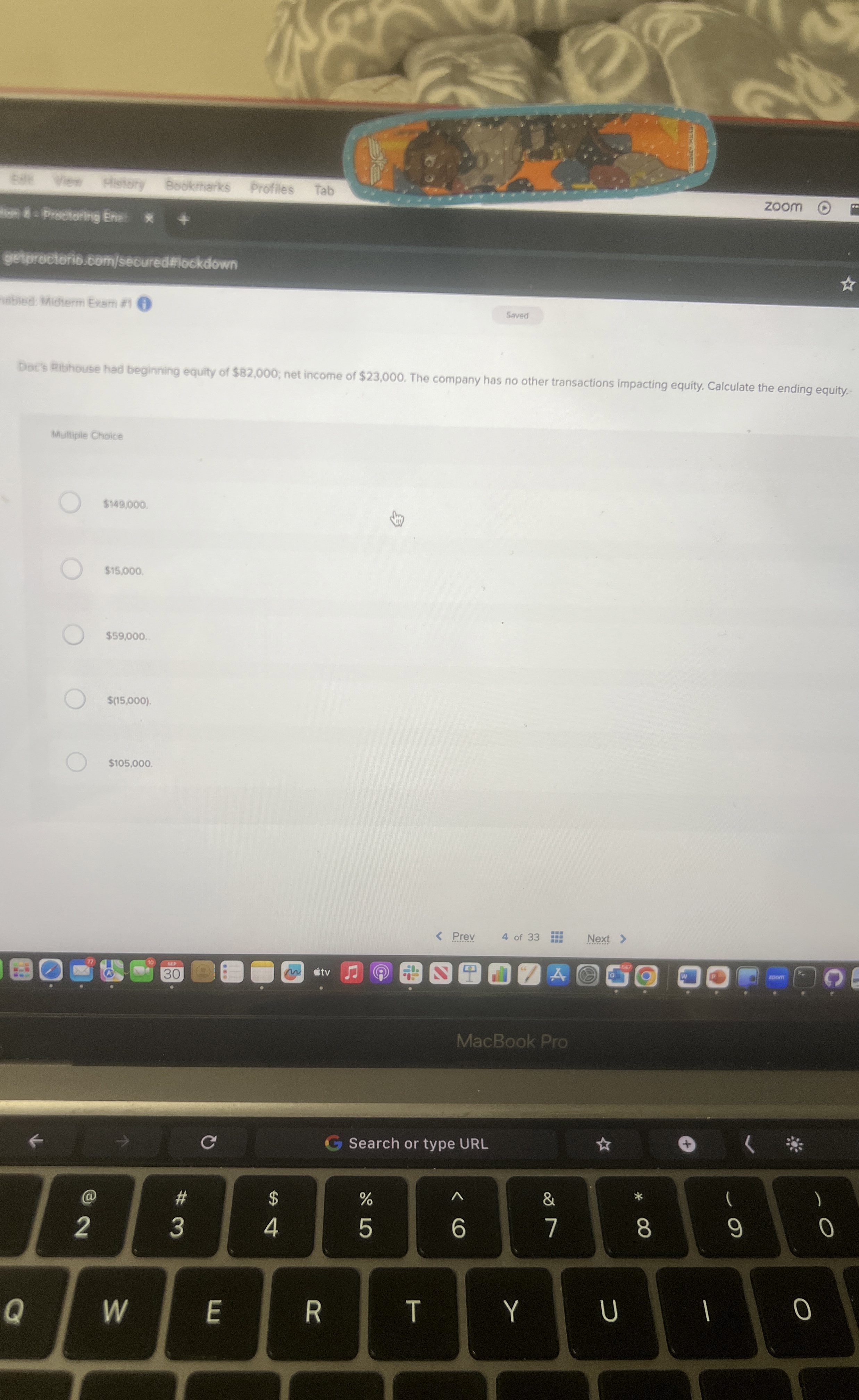  Multiple Choice $149.000 $15,000 $59,000 $(15,000) $105,000 