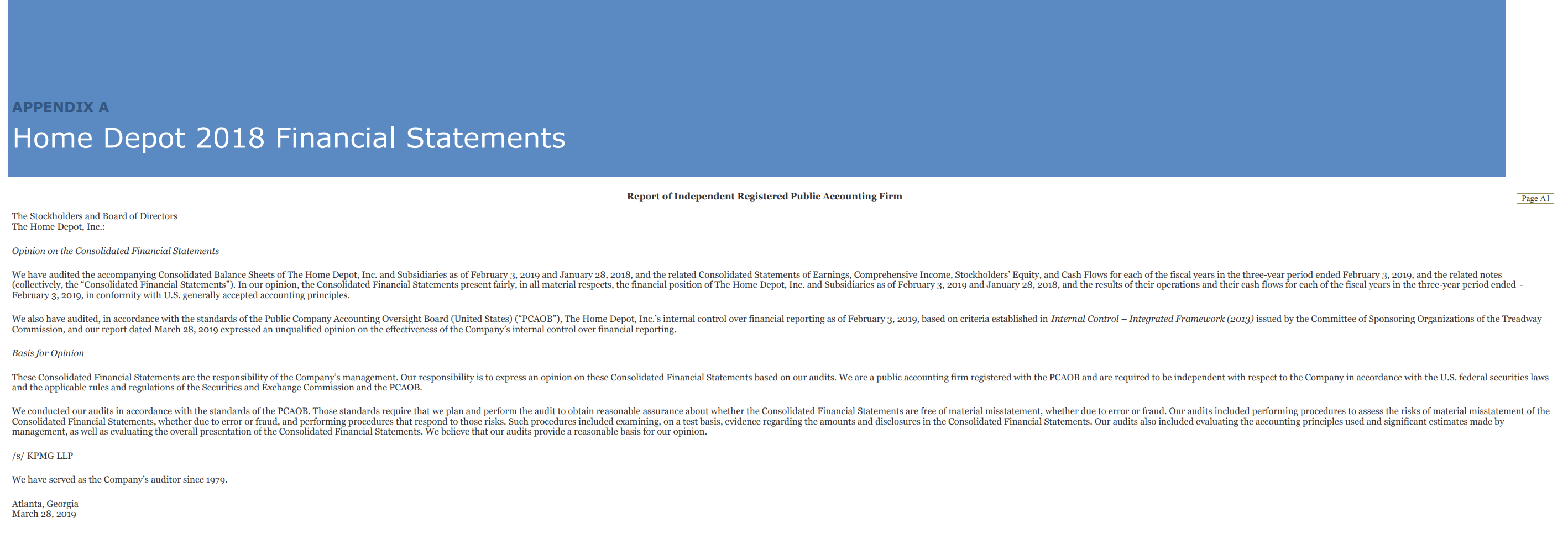 the answers are wrong ,Please correct the answer APPENDIX A Home Depot