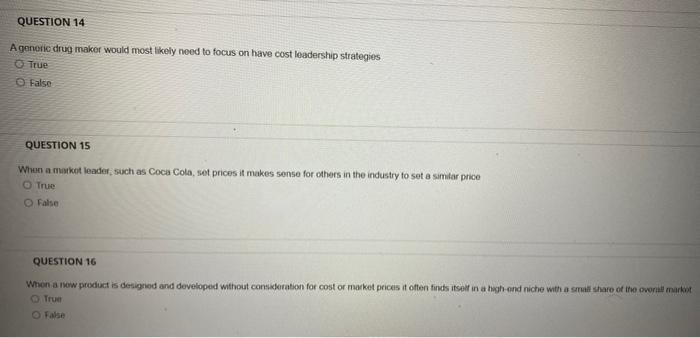 please will get a thumbs up QUESTION 12 Pricing strategy that focuses