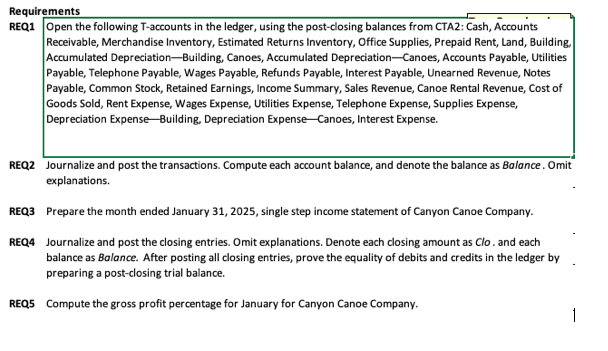 the beginning of the new year, Splashed Canoe Company decided to carry