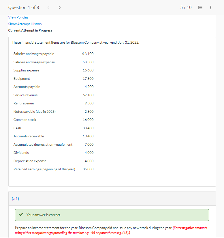 1RRR: Blossom Note: Please provide answer with correct Drop down selection and
