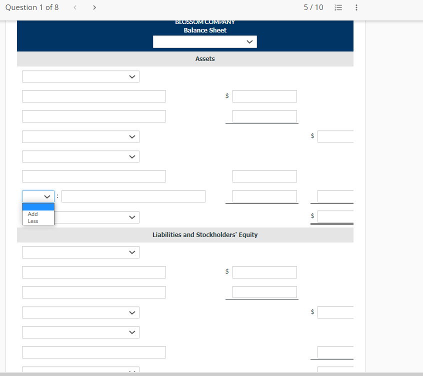Current Assets in order of liquidity.) Prepare a classified balance sheet at