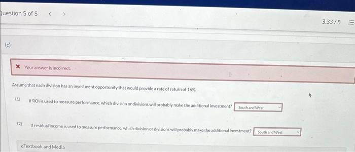 division. North Division % West Division % South Division (b) Your answer