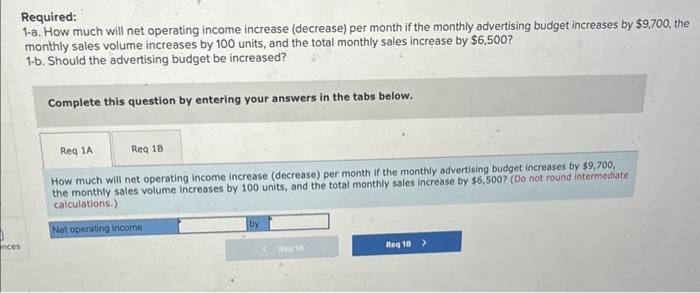 Selling Price, and Volume [LO6-4] [The following information, applies to the questions