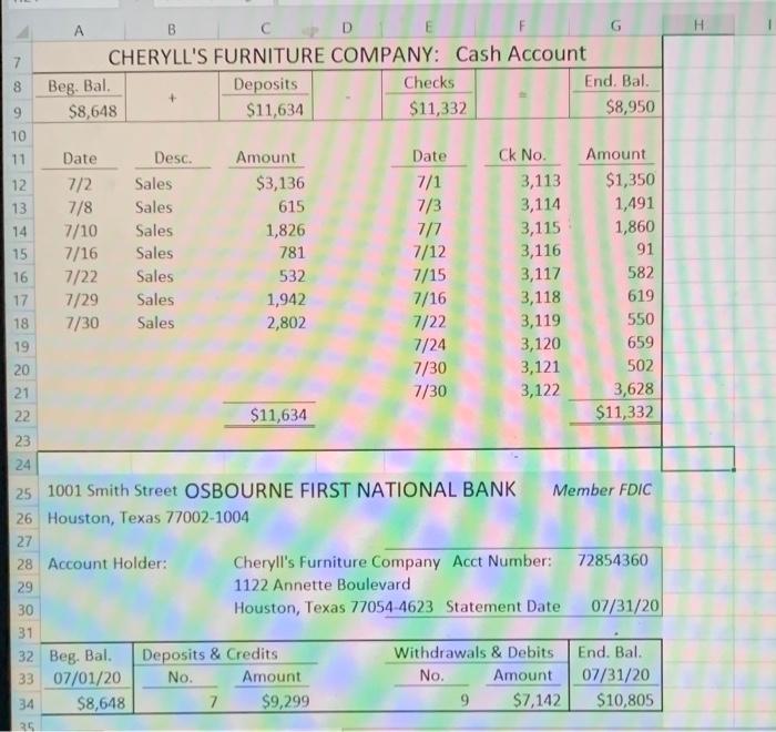 please help its due soon! 8 Beg. Bal. B PD G CHERYLL'S