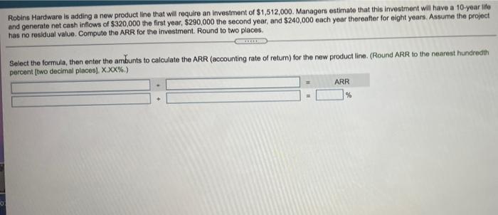  Robins Hardware is adding a new product line that will require