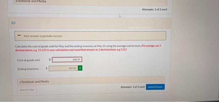 perpetual inventory system. Its records show the following for the month of