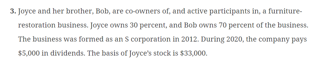 HOW WOULD I PUT THIS information ON A TAX RETURN? 3. Joyce