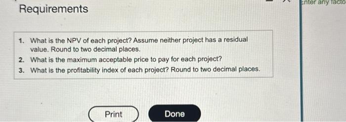 Products should invest in the following projocts: - Profoct A Coss $20,000