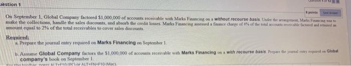 please solve it quickly estion 1 points Save A On September 1,