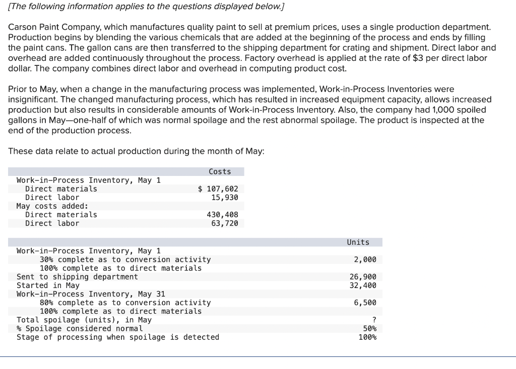  Prepare a production cost report for May using the weighted-average method.