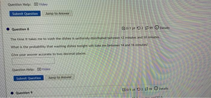 6.1 Question Help: Video Submit Question Jump to Answer Question 8 B0/1