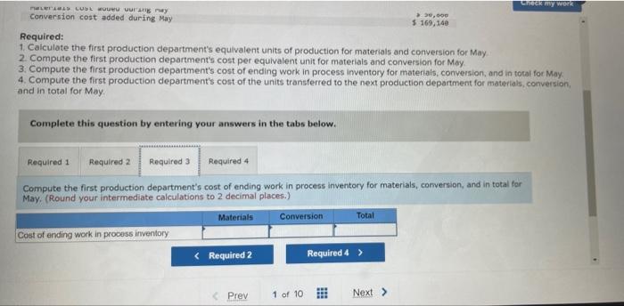 departments. All of the material that is used in the first production