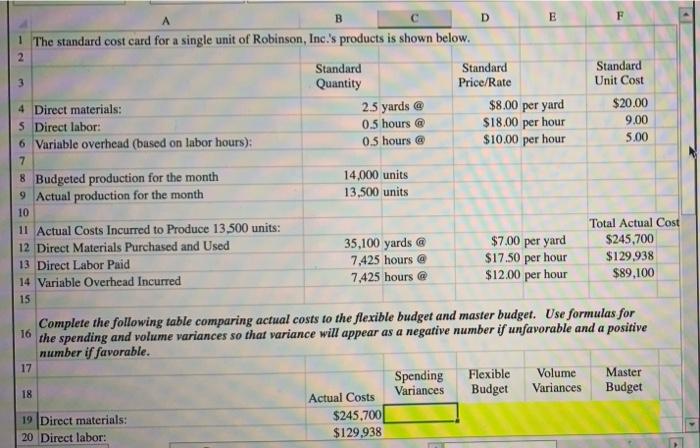 need help with formulas please . A B D E 1 The