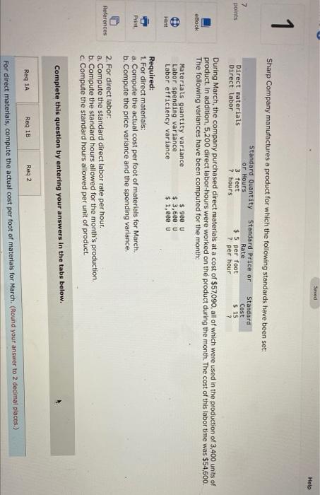 Hw 10: answer req 1-2 Served Help 1 7 points Sharp Company