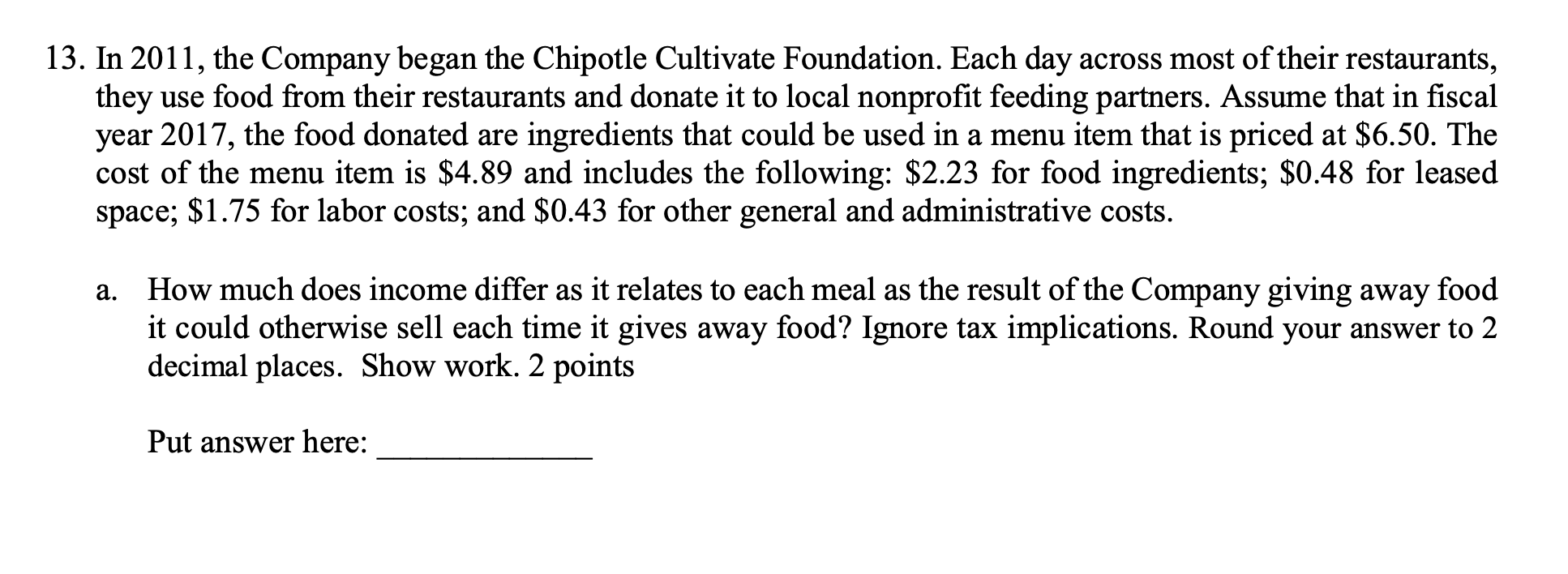 risk'. Limit your answer to 3 sentences or less. 2 points 4.