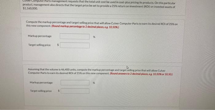 the process of setting a selling price on a new component it