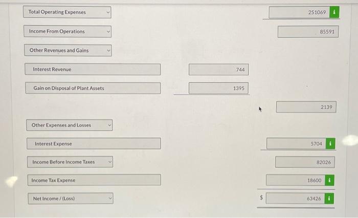 first.) FLOUNDER CORP. Income Statement For the Year Ended December 31, 2022