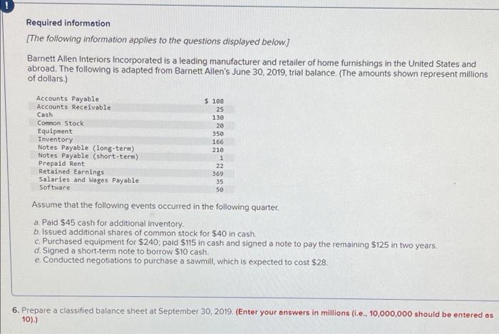 I need help on this please 25 Required information [The following information