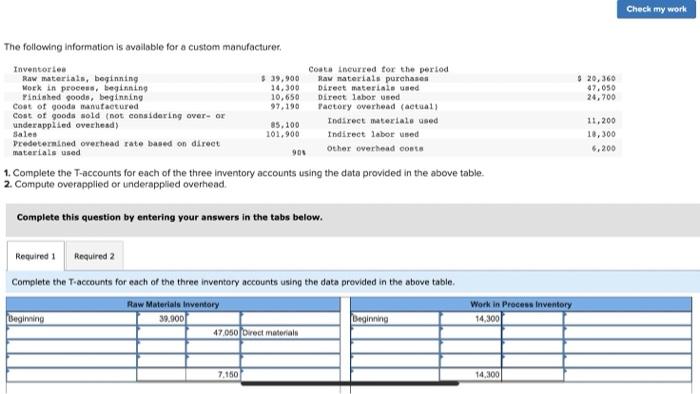 I need help completing these charts. I have done as much as