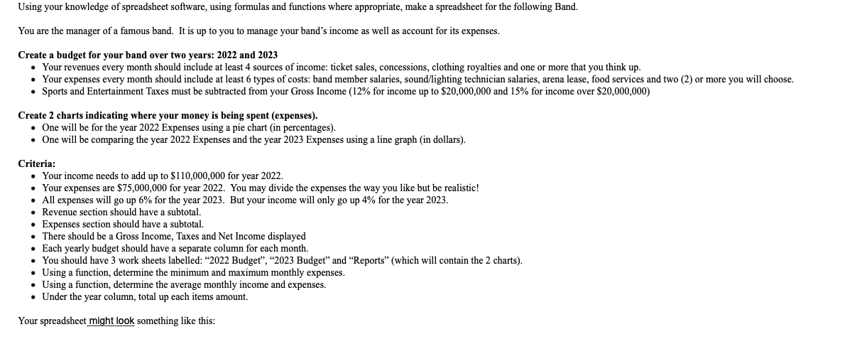 Hello can u do this question on spreadsheet Thank you, Using your