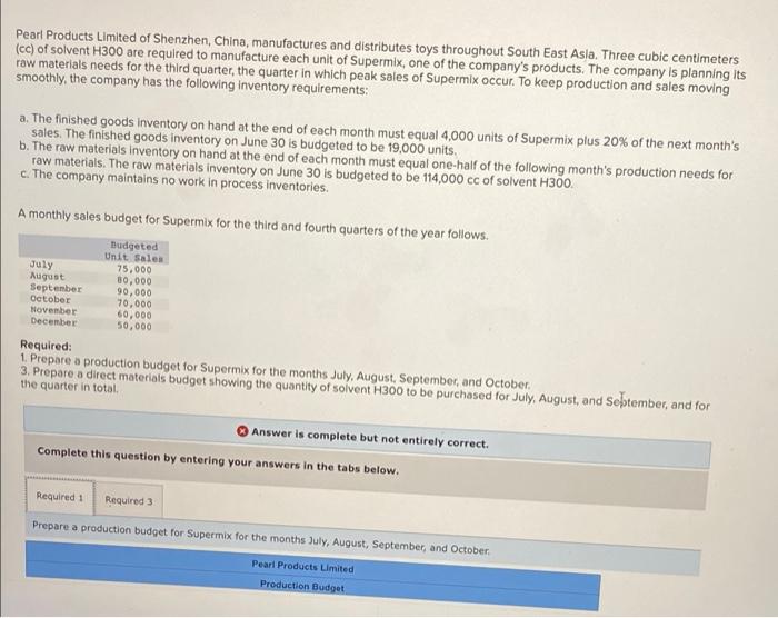 I KEEP GETTING THIS WRONG PLEASE HELP Pearl Products Limited of Shenzhen,