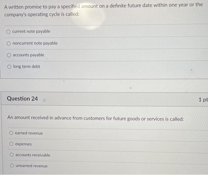  A written promise to pay a specified amount on a definite