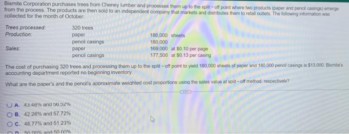 lumber and processes them up to the spit-off point where two products