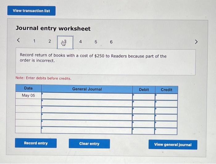 account from Readers Wholesale for $2,700, terms 2/10, n/30. May 3 Pays