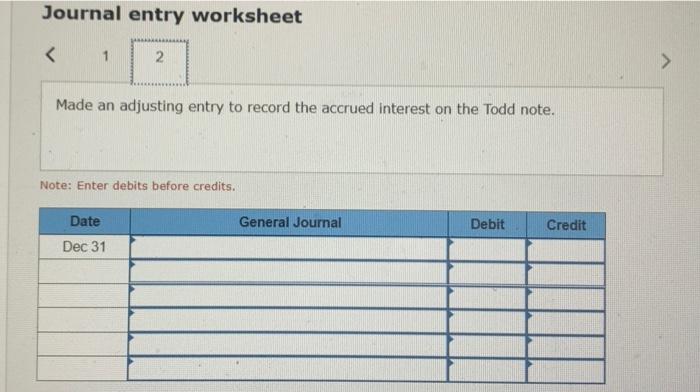 Danny Todd the extension on his past de account receivable 31 Made