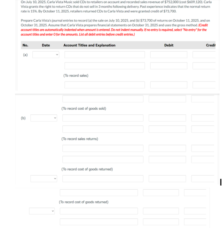  On July 10,2025, Carla Vista Music sold CDs to retailers on