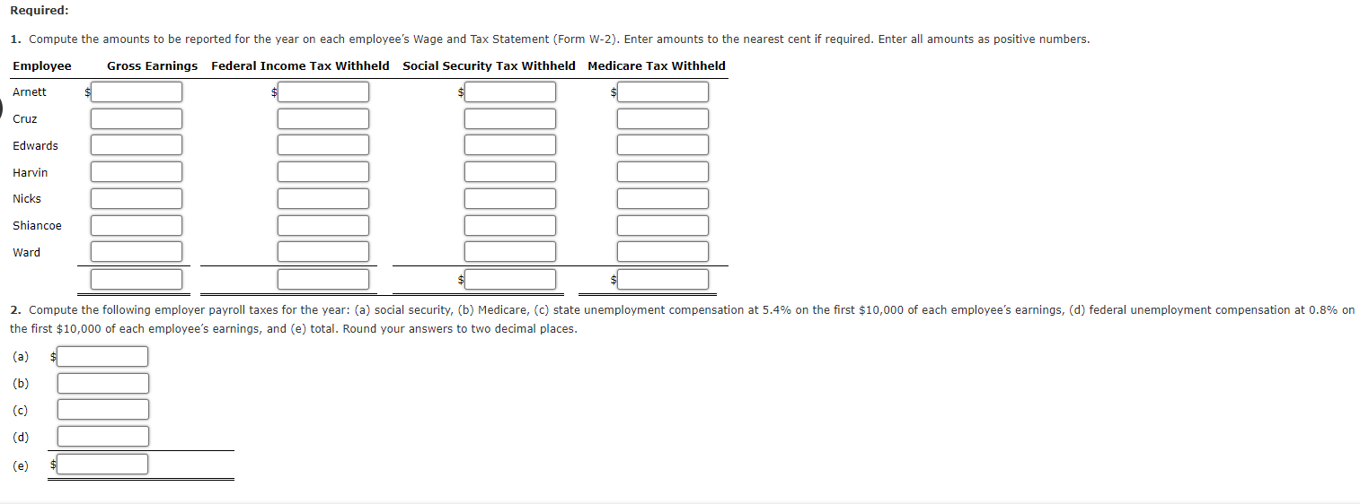 eBook Question Content Area Wage and Tax Statement Data on Employer FICA
