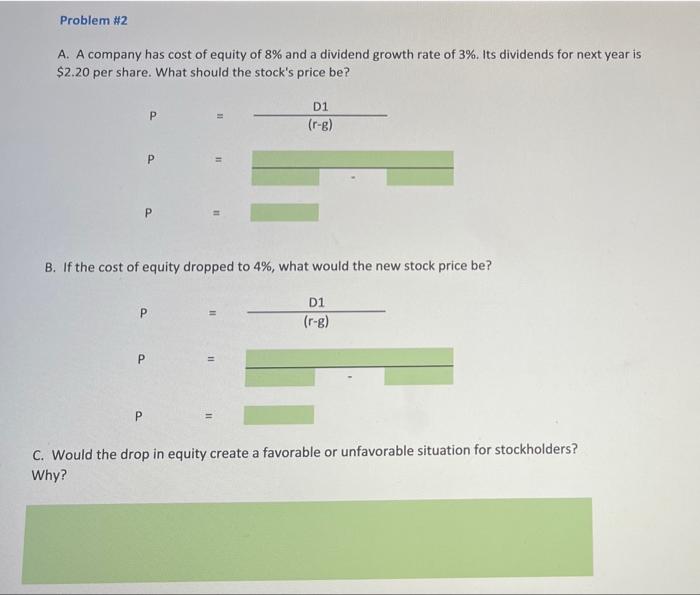 questions, remianing are examples for that Module 3 Problem Set Stocks and